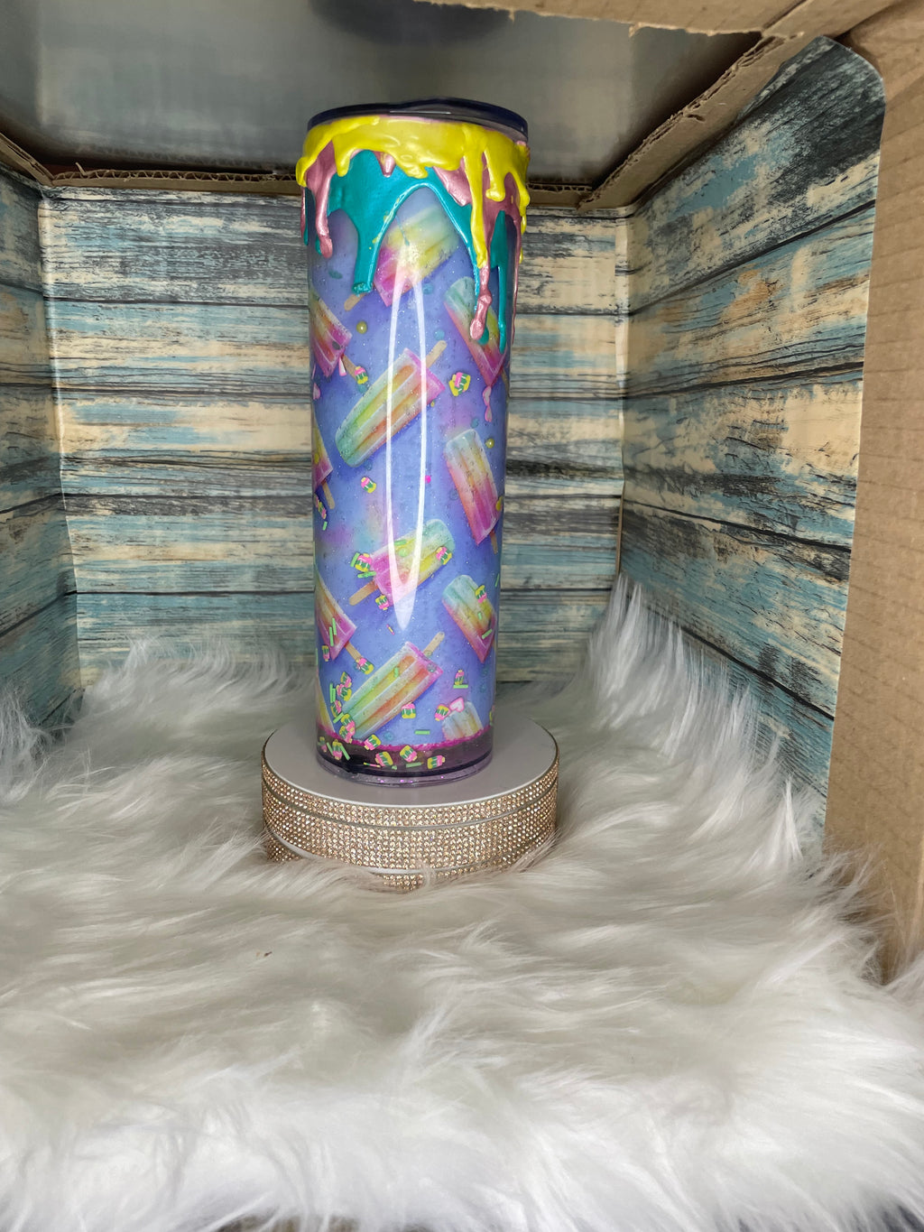 Stainless Steel / Acrylic Tumbler - Snow Globe, Popsicle Drip