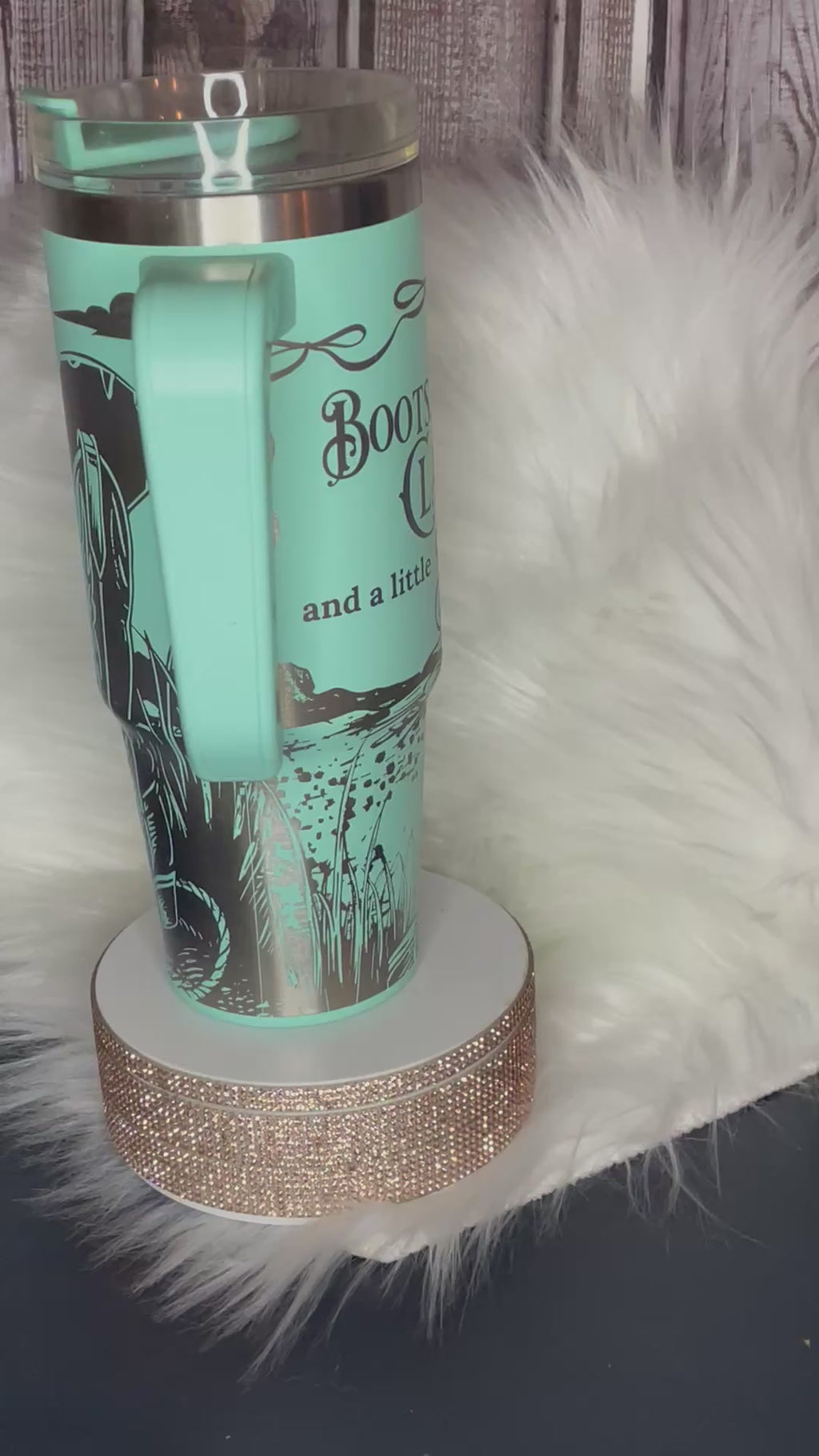 Stainless Steel Tumbler - 30oz, Laser Engraved, Teal Boots, Class, Sass