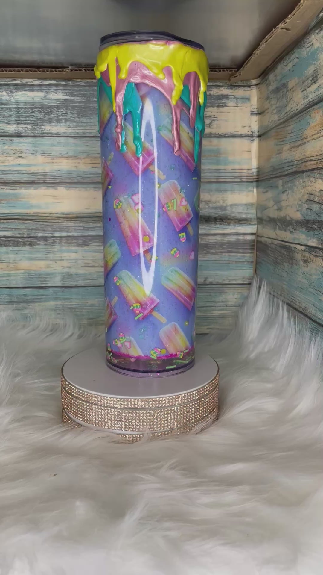 Stainless Steel / Acrylic Tumbler - Snow Globe, Popsicle Drip