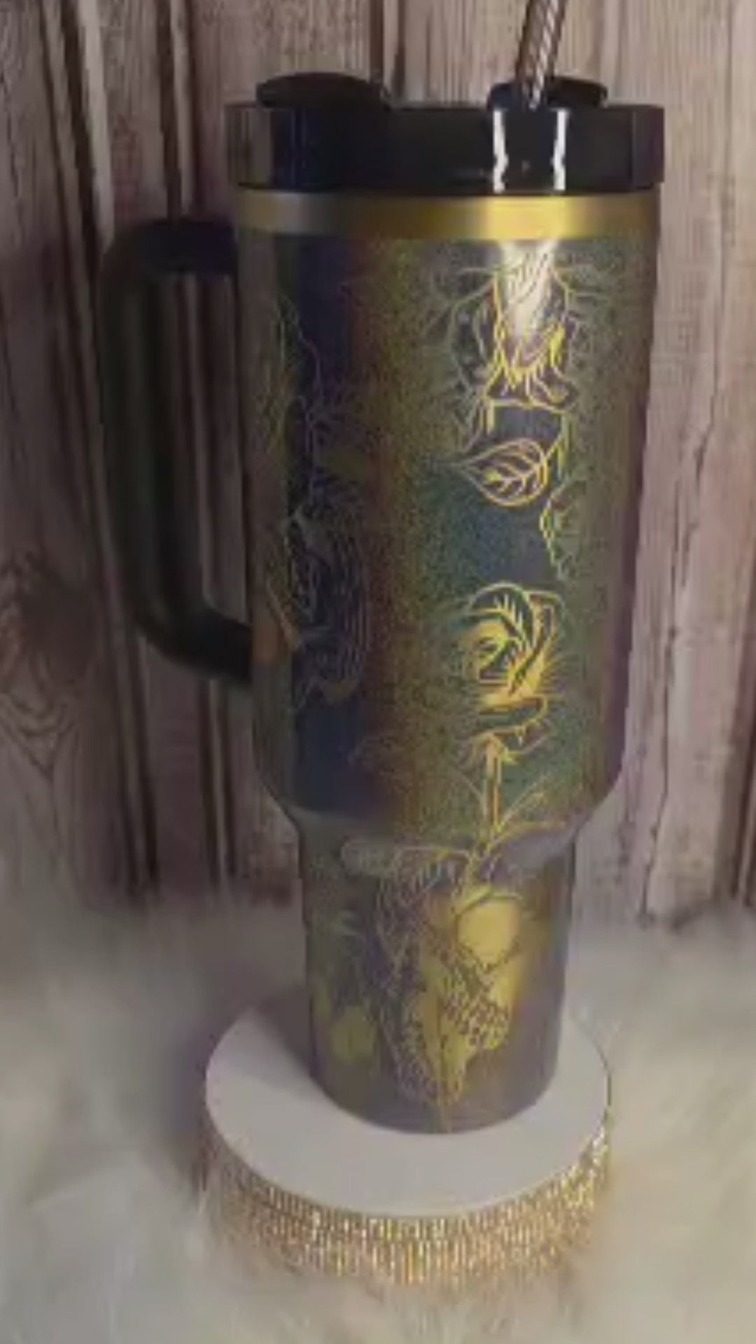 Exclusive Pixie Dust, Skull & Roses Stanley Tumbler, Laser Engraved Travel Mug, Dark Gothcore Drinkware